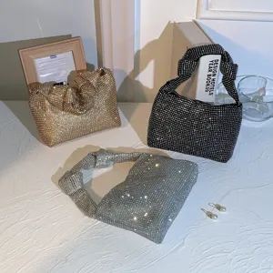 Women Rhinestone Evening Bag Luxury Underarm Shoulder Bag Sparkly Crystal Handbag Party Prom Clutch Bag