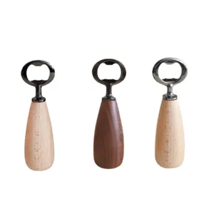 Nordic retro wooden beer bottle opener, solid wood handle bottle opener, kitchen tool