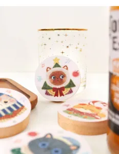 Weihnachten Katze Holz Flaschenöffner, süße Tier Kühlschrankmagnet kreativer Bieröffner