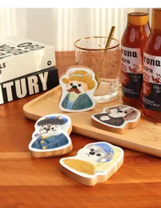 Süßer Cartoon Holz Hund Magnet Kühlschrankaufkleber kreativer Multifunktions Flaschenöffner
