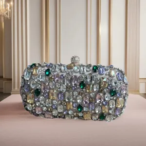 Luxus Strass Abendtasche, ovale Kristall Clutch Handtasche für Damen lässige Mode Stil neu