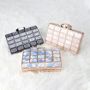 Acrylic Evening Bag Minimalist Geometric Hard Shell Clutch Purse Women Fashion Party Banquet Handbag