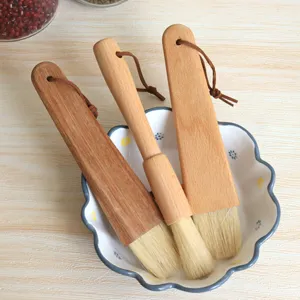 Wooden handle kitchen cleaning brush BBQ oil brush baking pastry brush set home cooking tools