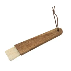Wooden handle cleaning brush pastry brush with leather strap for coffee grinder tool