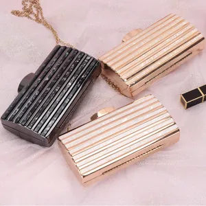 Women acrylic evening clutch bag elegant hard shell shoulder chain crossbody bag for party wedding
