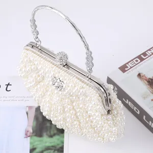 Handmade pearl shell evening clutch bag for women elegant wedding party bridal prom purse.