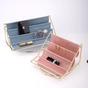 Étagère de Rangement de Bureau en Cuir PU Minimaliste Organisateur en Fer Multicouche pour Bureau Dortoir Maquillage