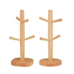 Japanischer Stil Holz Becherhalter Astförmig Tassen Abtropfgestell Minimalistisch Küche Tisch Arbeitsplatte Kaffee Aufbewahrungsbaum Organizer