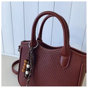 Geflochtene Damentasche Retro Herbst Mode Umhängetasche schicke elegante Beuteltasche neu