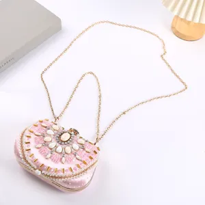 Handgemachte Perlen Acryl Diamant Abendtasche Elegante Damen Clutch Umhängetasche