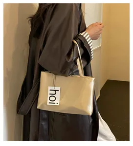 Μινιμαλιστική χρυσή τσάντα ώμου casual vintage tote τσάντα για καθημερινή χρήση και γραφείο