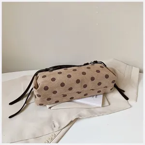 Trendy Korean style polka dot minimalist shoulder bag casual daily baguette bag for modern women
