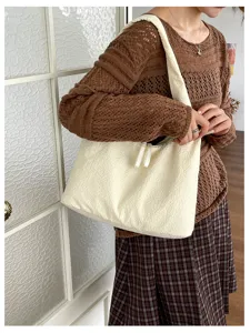 Large capacity shoulder bag minimalist casual commuter tote bag for women chic everyday purse