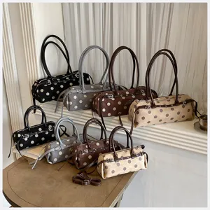 stylish polka dot shoulder bag minimalist everyday baguette bag chic women handbag