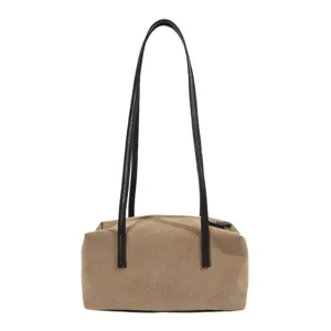 Sac à épaule minimaliste en daim pour femme, cabas élégant et décontracté pour le travail.