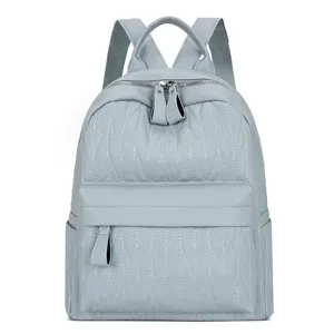 Casual PU leather school backpack for women, large capacity stylish daily daypack.