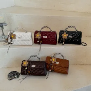 Klassische gesteppte kleine Handtasche Damen Mode Kette Umhaengetasche Mehrere Farben