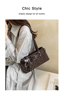 Retro polkadot schoudertas vrouwen okseltas vintage stijl chic designer handtas