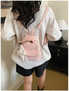 Sac à dos mini pour femme imprimé étoiles style japonais, sac de loisirs mignon et mode.