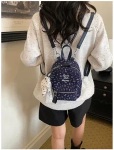Sac à dos mignon imprimé étoiles japonais pour femmes, automne nouveau style minimaliste de mode.