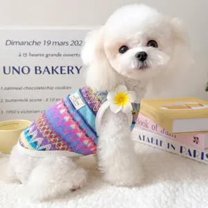 Summer pet vest breathable island style dog clothes for small dogs cute puppy apparel cat clothing