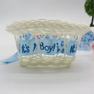 Handmade Mini Woven Rattan Flower Basket Small Storage Basket With Bowknot Ribbon Gift Basket Desktop Organizer