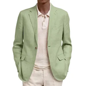 Men's Business Casual Suit Jacket Slim Fit Long Sleeve Lapel Single Button Solid Color Spring Autumn Outerwear Blazer