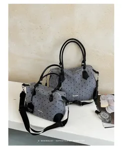 Sac à main à pois rétro sac porté épaule élégant pour femme design chic nouveauté