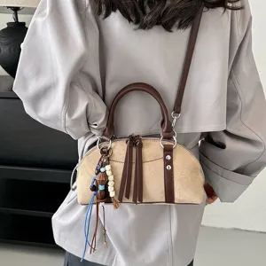 Vintage suède koepel crossbody tas voor vrouwen retro schouderhandtas chic nieuwkoop