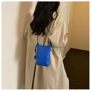 Borsa a tracolla mini minimalista da donna, piccola borsa elegante tinta unita per telefono.