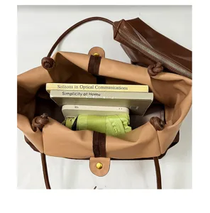 Damen grosse Kapazität braune Tote Bag Freizeit Vintage Umhängetasche Alltag PU Leder Handtasche