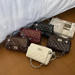 Borsa a tracolla trapuntata catena donna moda elegante borsetta stile casual giornaliero