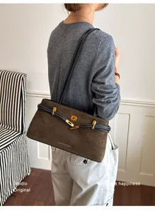 Retro bruine dames schoudertas, chique vintage design, elegante handtas voor dagelijks gebruik.