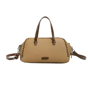 Stijlvolle retro contrasterende kleur Boston schoudertas voor dames, elegante alledaagse tas.