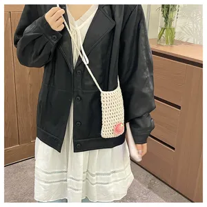 Handgemachte Häkel Handytasche lässig leicht süße kleine Umhängetasche Sommer Mode Detail