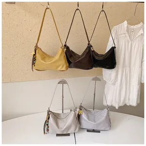 Stylish women hobo shoulder bag casual soft leather crossbody bag multi color daily use