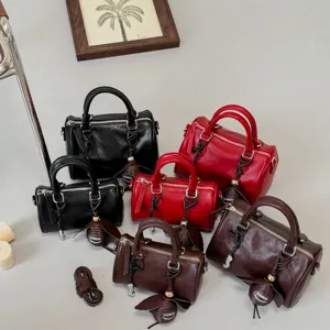 Sac a main Boston en cuir PU pour femme sac a bandouliere de grande capacite decontracte