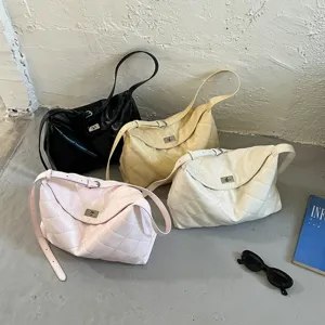 Γυναικεία Μόδα Καπιτονέ Τσάντα Ώμου Δέρμα PU Casual Hobo Τσάντα Με Μεταλλικό Κλείσιμο Καθημερινή Τσάντα