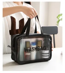Trousse de toilette étanche en PVC grande capacité sac de rangement de voyage portable