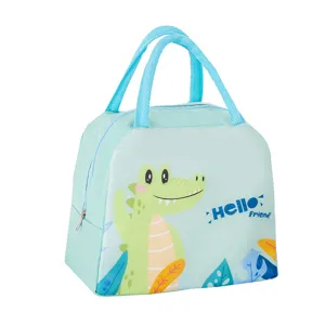 Cute cartoon insulated lunch bag portable thermal food storage organizer for students