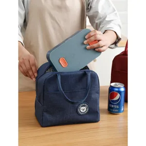 Insulated lunch bag for daily meals, portable thermal cooler tote bag for school work picnic.