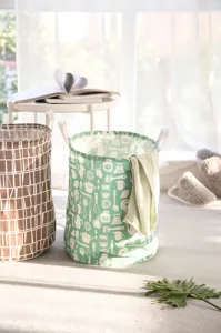 Katoen linnen wasmand opvouwbaar waterdicht kleding opbergmand emmer met handvatten.