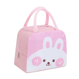 Borsa per il pranzo rosa carina cartone animato isolamento termico borsa bento per studenti ufficio