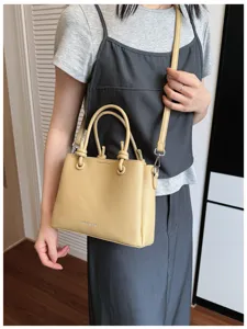 Bolso bandolera informal para mujer diseño minimalista bolso de mano amarillo para uso diario