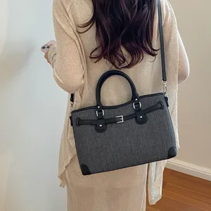 Chic minimalist women shoulder bag summer new Korean style commuter handbag stylish top handle tote