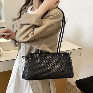 Bolso de hombro tejido de gran capacidad para mujer elegante bolso de axila verano
