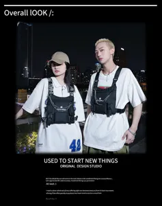 Streetwear taktische Brusttasche für Damen und Herren, Hip Hop funktionelle Westentasche.
