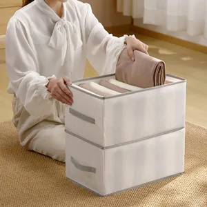Caja de almacenamiento de ropa plegable organizador de cajones multigrid para jeans y pantalones