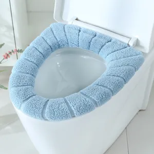 Plush O-Shaped Toilet Seat Cover Nordic Thickened Warm Washable Toilet Mat Universal Bathroom Soft Cushion Cover