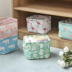 Nordic fabric storage box waterproof desktop sundry basket home organizer container bin